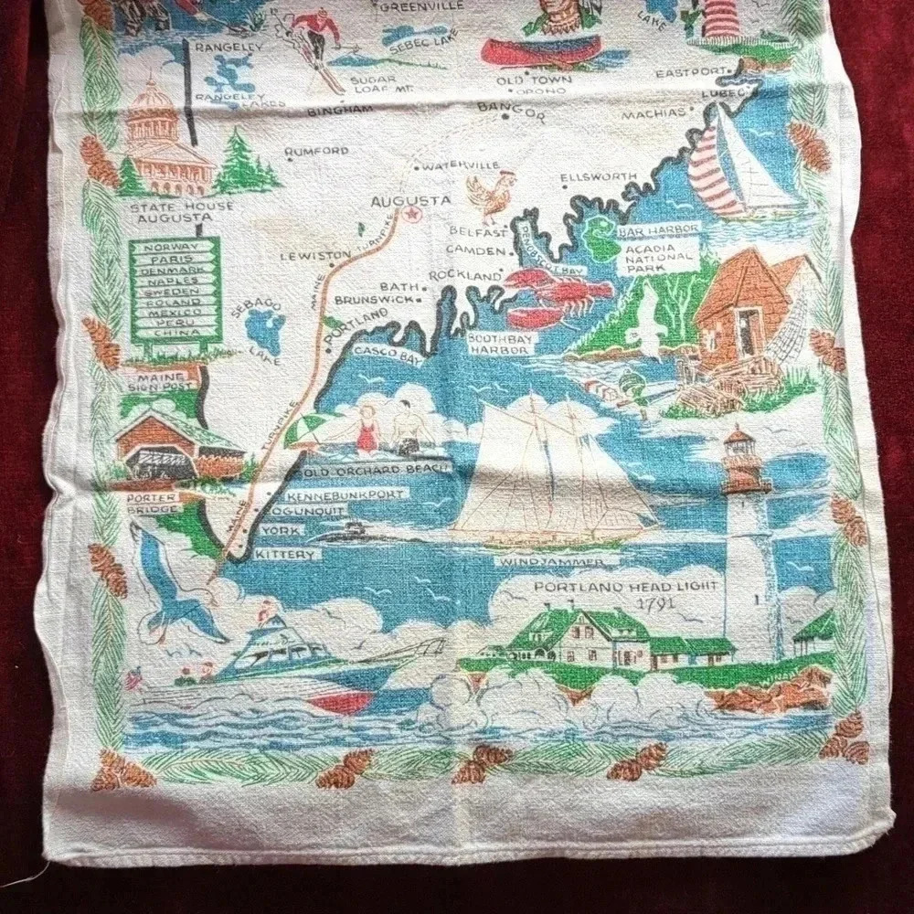 Retro  Maine Tea Towel - Picture 3 of 9
